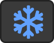 Ícono de copo de nieve azul que enlaza a la sección 'Nuestras aplicaciones' sobre terapia de frío para la recuperación muscular.