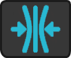 Icon with blue arrows symbolizing pressure, linking to the 'Our Applications' section on sequential active hydraulic compression as support for cold and heat applications for muscle recovery.